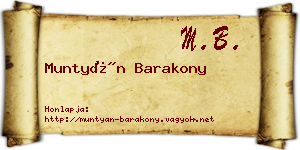 Muntyán Barakony névjegykártya